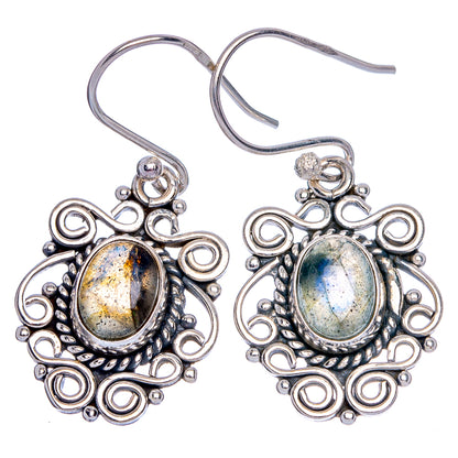 Labradorite Earrings 1 3/8" (925 Sterling Silver) E433203