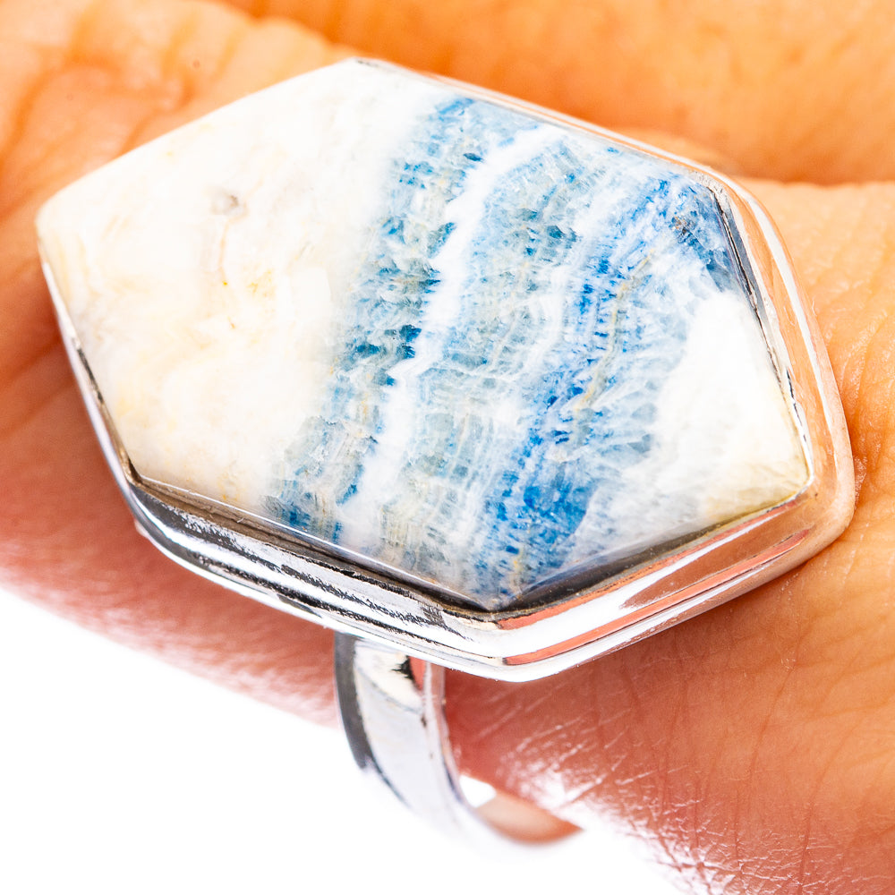 Blue Scheelite Ring Size 10 (925 Sterling Silver) R142921