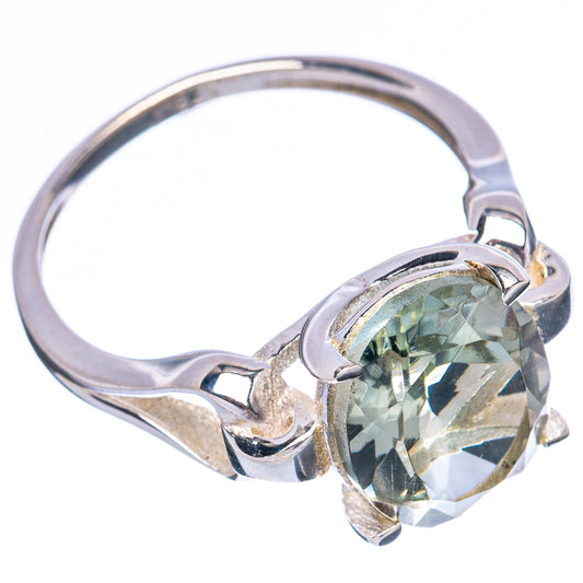 Value Faceted Green Amethyst Ring Size 8.5 (925 Sterling Silver) R3357