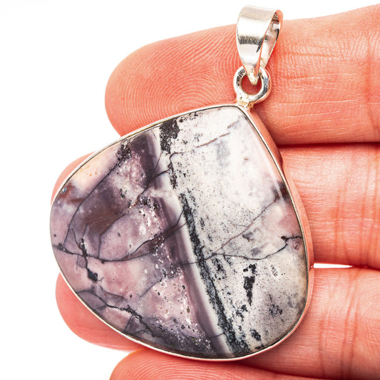 Porcelain Jasper Pendant 1 3/4" (.925 Sterling Silver)