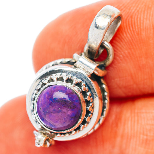 Purple Mojave Turquoise Poison Pendant 1" (.925 Sterling Silver)