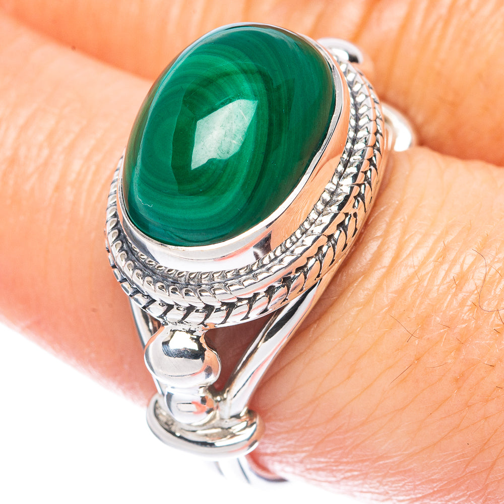 Premium Malachite 925 Sterling Silver Ring Size 8 (925 Sterling Silver) R2724