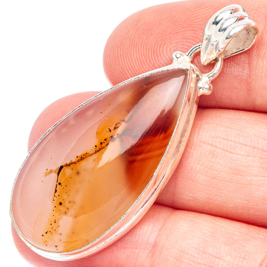Montana Agate Pendant 1 3/4" (925 Sterling Silver) P44427