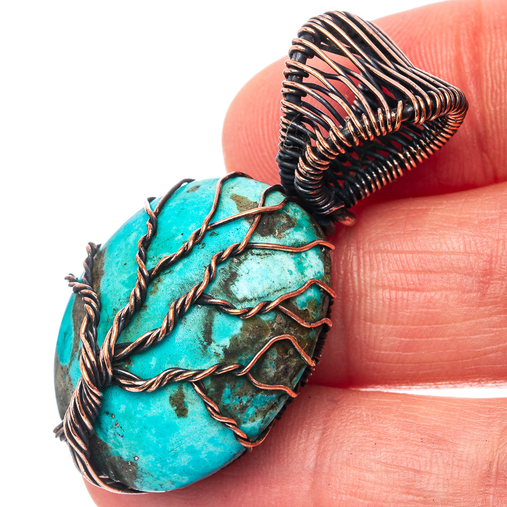 Turquoise Tree of Life 1 5/8" (Oxidized Copper)