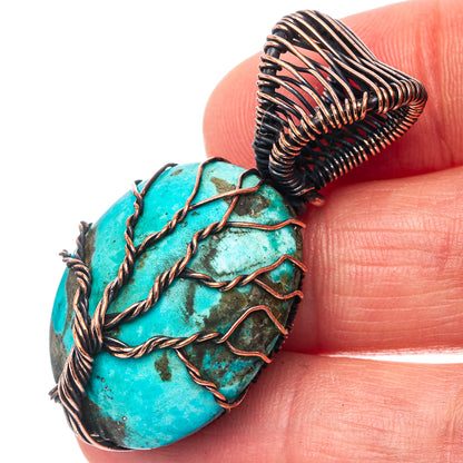 Turquoise Tree of Life 1 5/8" (Oxidized Copper)