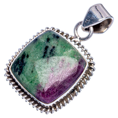 Ruby Zoisite Pendant 1 3/8" (925 Sterling Silver) P40160