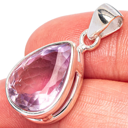 Faceted Amethyst Pendant 1 1/8" (925 Sterling Silver) P42982