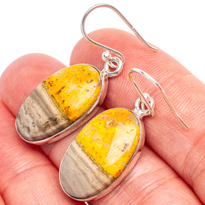 Bumble Bee Jasper Earrings 1 3/8" (925 Sterling Silver) E1838