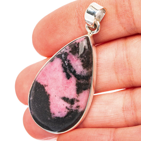 Rhodonite Pendant 1 7/8" (.925 Sterling Silver)