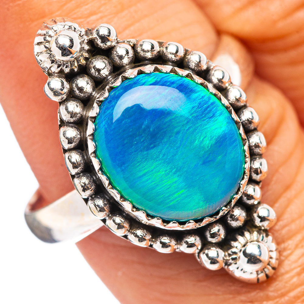 Aurora Opal Ring Size 8.75 (.925 Sterling Silver)