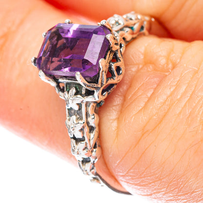 Value Faceted Amethyst Ring Size 6.75 (925 Sterling Silver) R3078