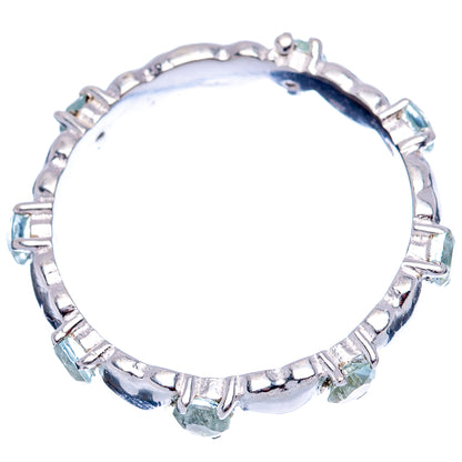 Blue Topaz Heart Dainty Ring Size 7.75 (.925 Sterling Silver)