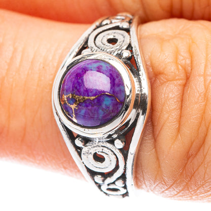 Purple Copper Composite Turquoise 925 Sterling Silver Ring Size 6.75 (925 Sterling Silver) R5367