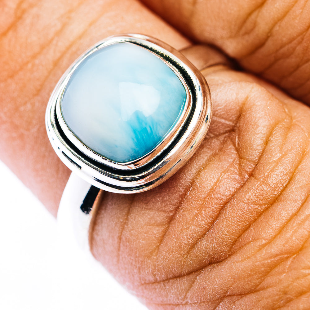 Larimar Ring Size 7.5 (.925 Sterling Silver)