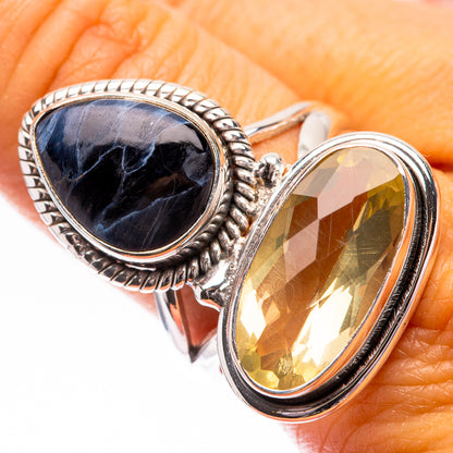 Large Pietersite, Lemon Quartz Ring Size 9.5 (925 Sterling Silver) R140652