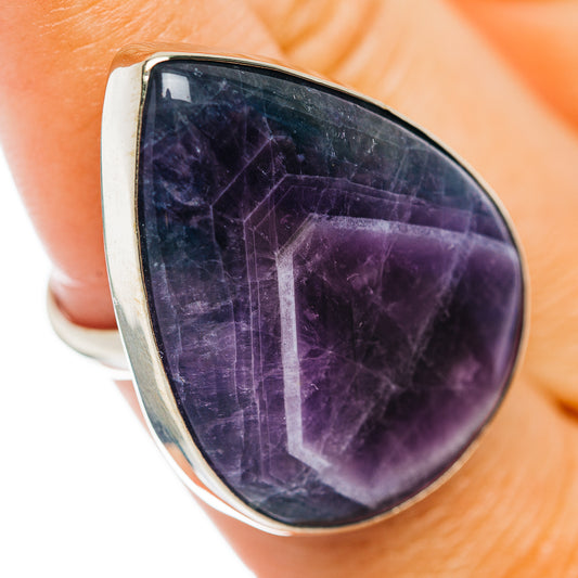 Chevron Amethyst Ring Size 9 (German Silver)
