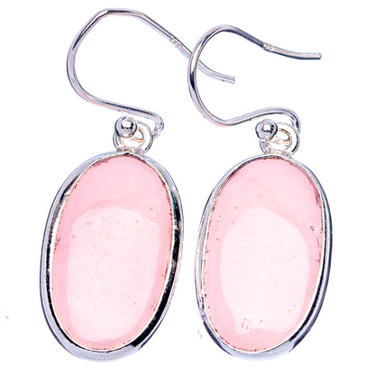 Pink Opal Earrings 1 3/8" (925 Sterling Silver) E1927