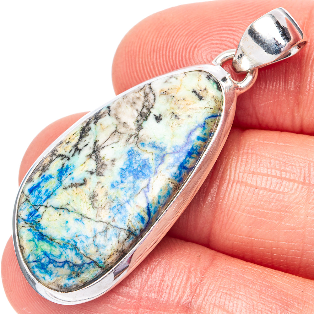 Azurite 925 Sterling Silver Pendant 1 5/8" (925 Sterling Silver) P42627