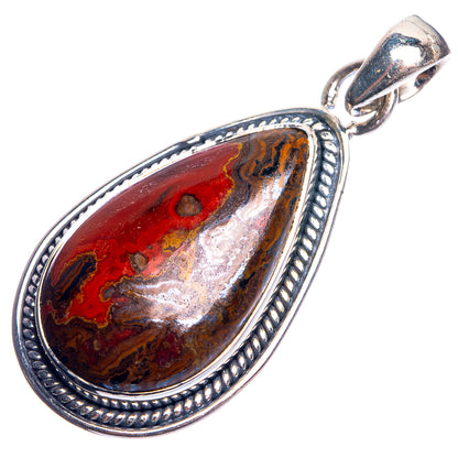 Moroccan Agate 925 Sterling Silver Pendant 1 5/8"