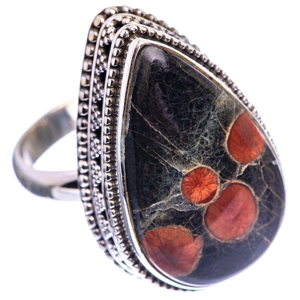 Large Poppy Jasper Ring Size 7.75 (925 Sterling Silver) R143058