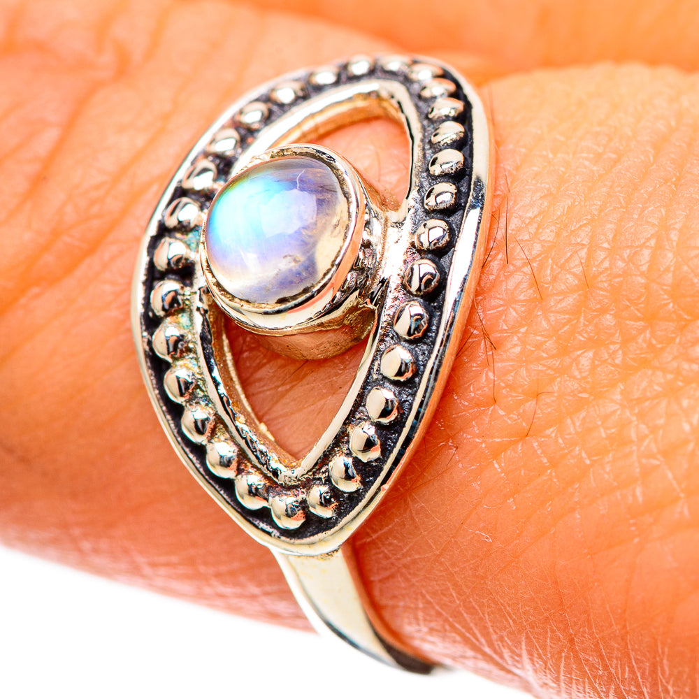 Rainbow Moonstone Ring Size 8 (925 Sterling Silver) RING139246