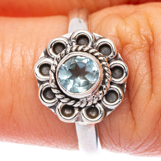 Blue Topaz Dainty Ring Size 6 (925 Sterling Silver) R145829