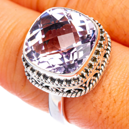 Faceted Pink Amethyst Ring Size 8.75 (925 Sterling Silver) R144457