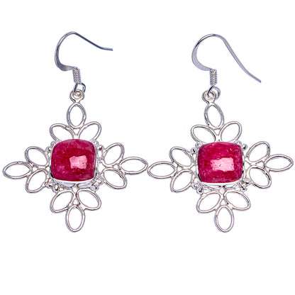 Premium Thulite  Earrings 1 7/8" (.925 Sterling Silver)
