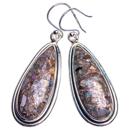 Brecciated Ethiopian Opal 925 Sterling Silver Earrings 1 3/4"
