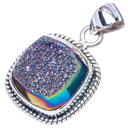 Titanium Druzy Pendant 1 1/8" (925 Sterling Silver) P42542