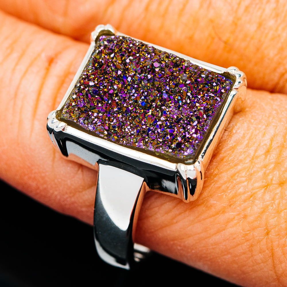 Premium Titanium Druzy Ring (.925 Sterling Silver)
