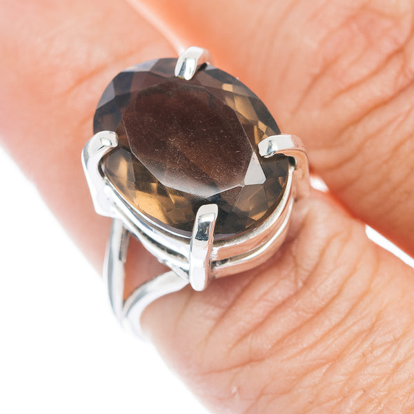 Premium Smoky Quartz Ring Size 7.75 (.925 Sterling Silver)