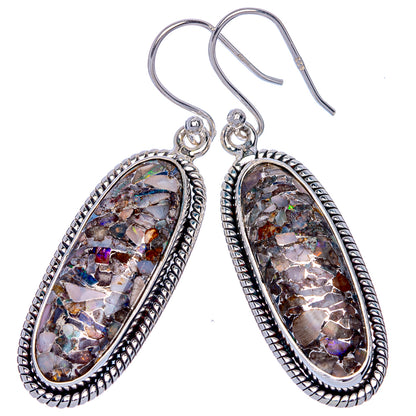 Brecciated Ethiopian Opal Earrings 1 3/4" (925 Sterling Silver) E433082