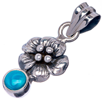 Sleeping Beauty Turquoise Dainty Pendant 1 1/8" (925 Sterling Silver) P39889