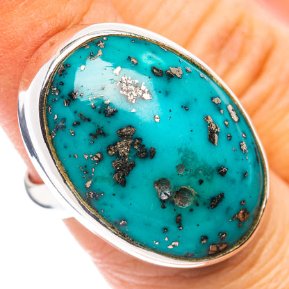 Premium Persian Turquoise Ring Size 6 Adjustable (.925 Sterling Silver)