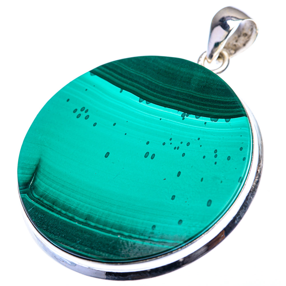 Malachite Coin Pendant 1 7/8" (925 Sterling Silver) PD38483