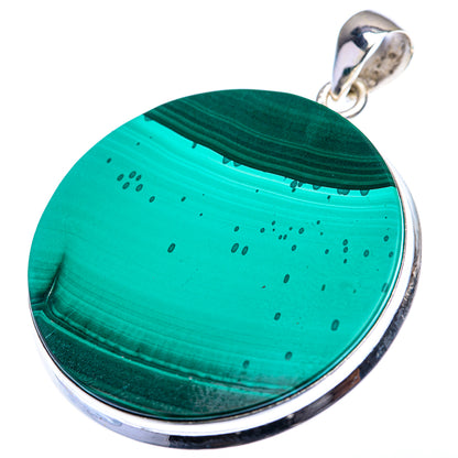 Malachite Coin Pendant 1 7/8" (925 Sterling Silver) PD38483