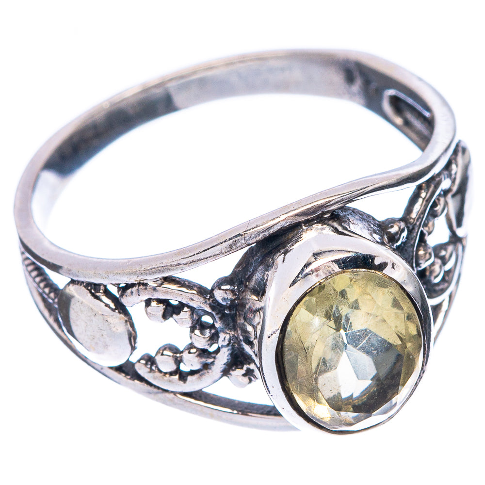 Faceted Citrine Dainty Ring Size 6.75 (925 Sterling Silver) R6028