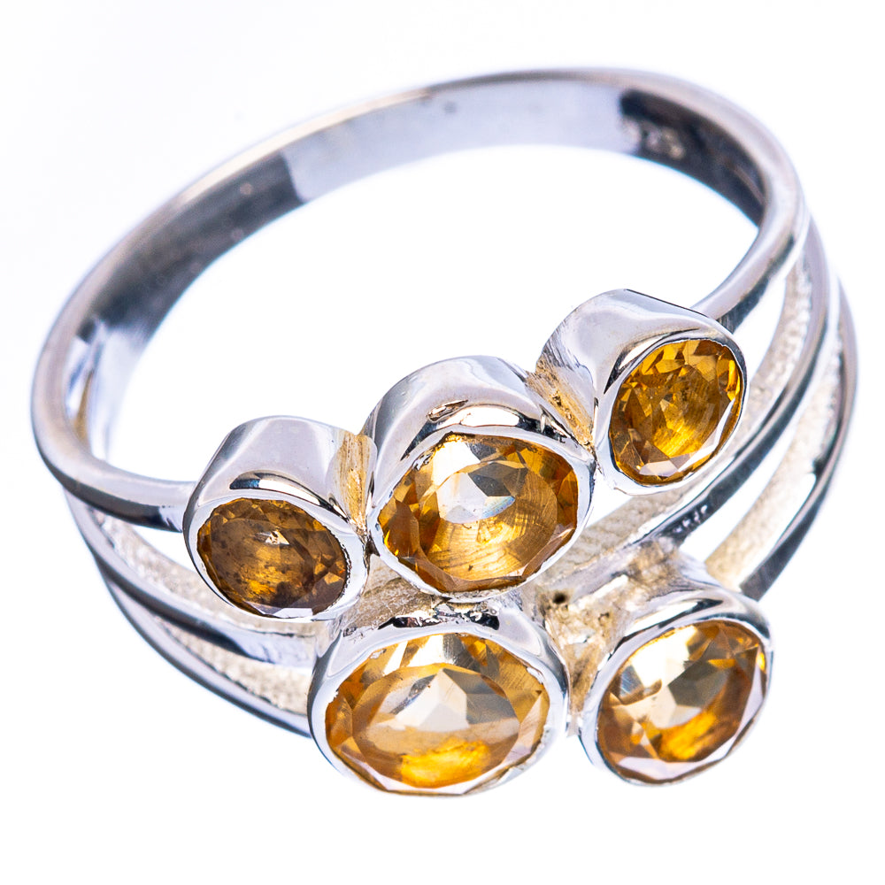 Faceted Citrine Ring Size 7.5 (925 Sterling Silver) R2344
