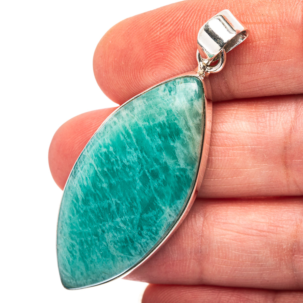 Amazonite Pendant 2 1/8" (.925 Sterling Silver)