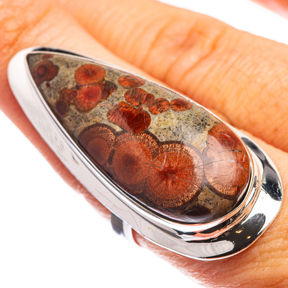 Huge Poppy Jasper Ring Size 8.25 (925 Sterling Silver) R143198
