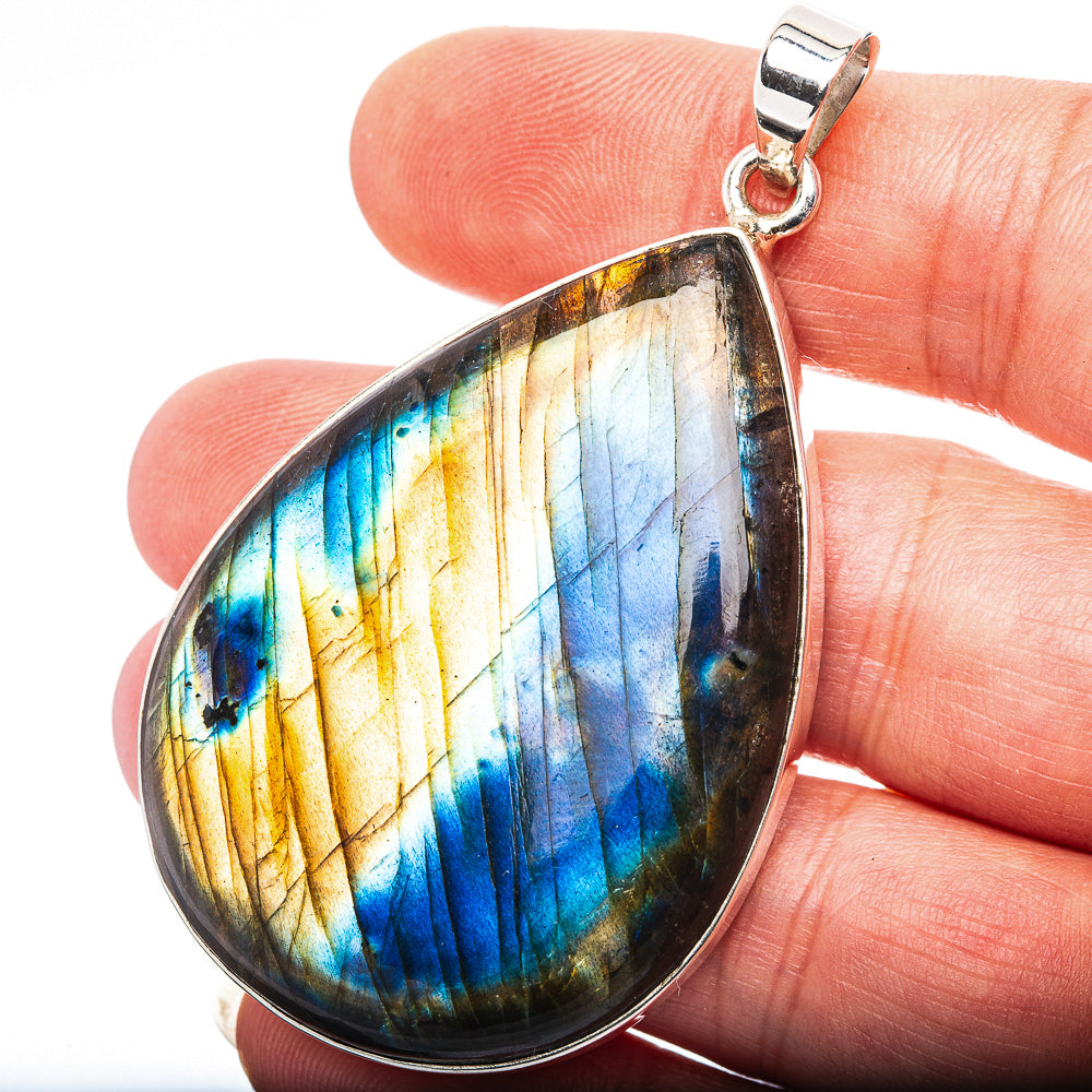 Spectrolite Pendant 2 3/8" (.925 Sterling Silver)