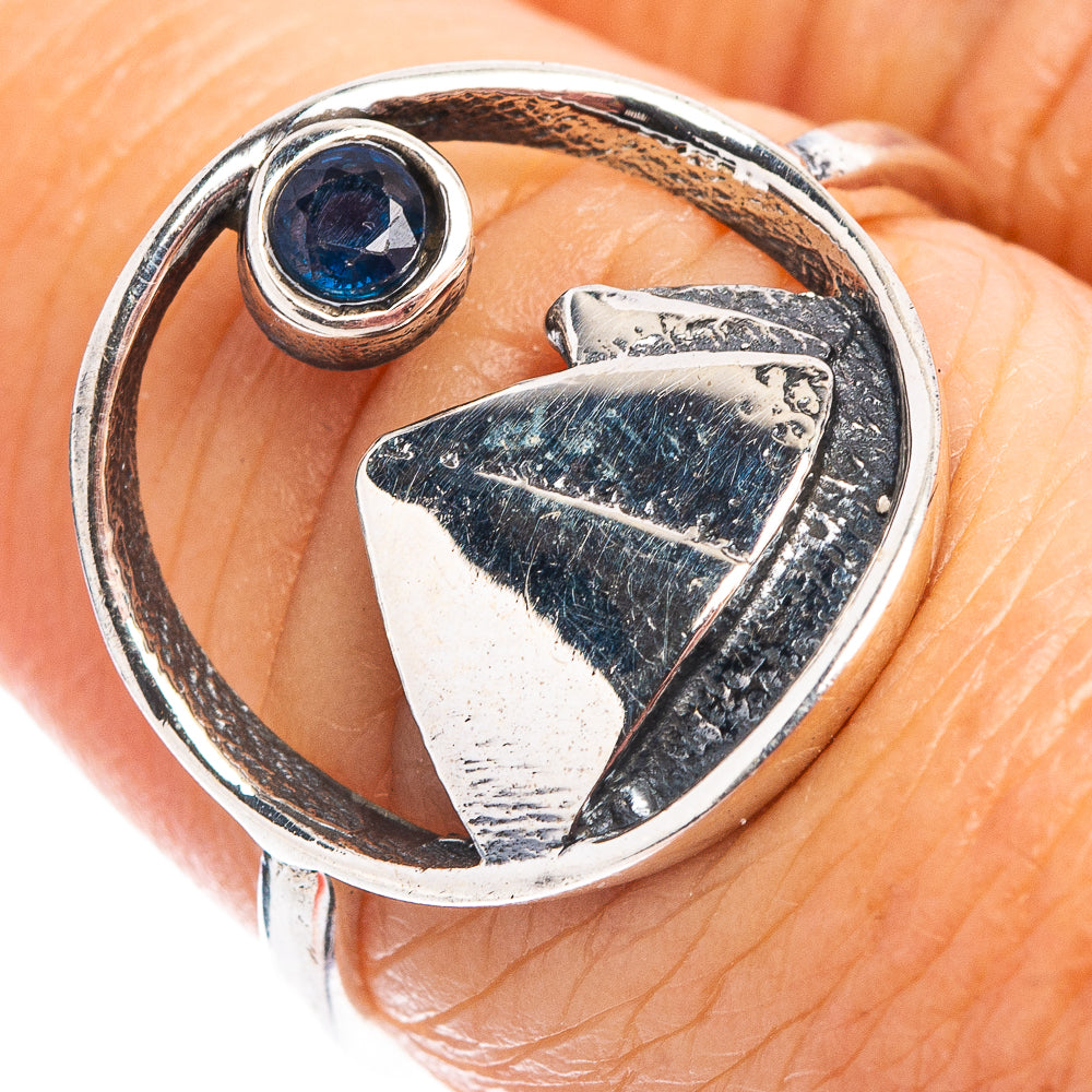 Blue Quartz Mountain Dainty Ring Size 7.75 (.925 Sterling Silver)
