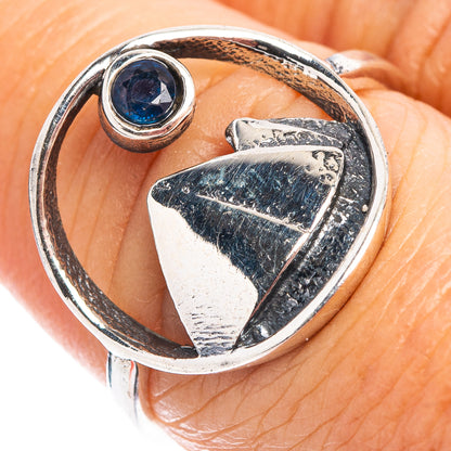 Blue Quartz Mountain Dainty Ring Size 7.75 (.925 Sterling Silver)
