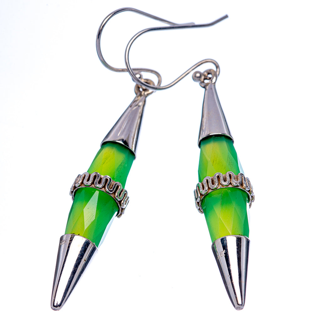 Chrysoprase Earrings 2 3/8" (925 Sterling Silver) E433178