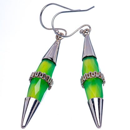 Chrysoprase Earrings 2 3/8" (925 Sterling Silver) E433178