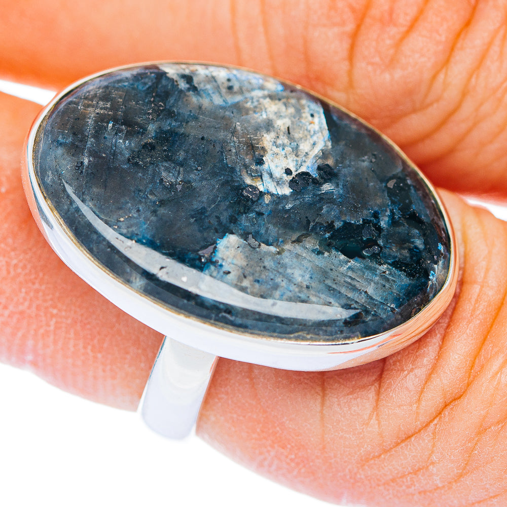Premium Larvikite Ring Size 7 Adjustable (.925 Sterling Silver)
