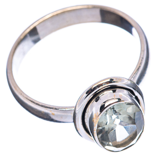 Sterling silver ring with bezel-set oval blue topaz, size 7.5