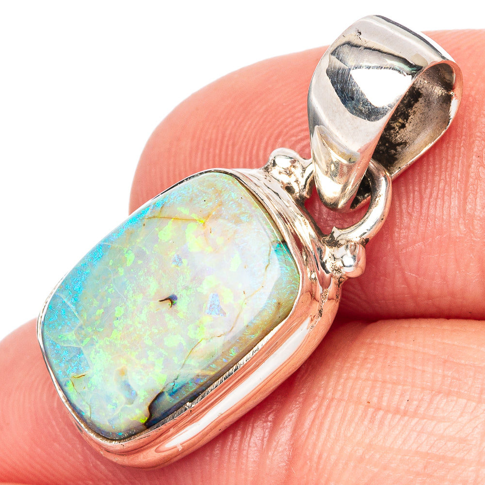 Rare Sterling Opal Pendant 1 1/8" (925 Sterling Silver) P42893