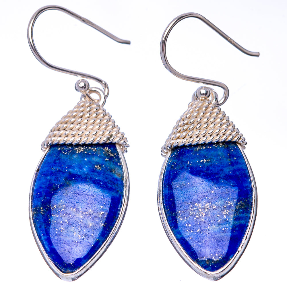 Lapis Lazuli 925 Sterling Silver Earrings 1 5/8" (925 Sterling Silver) E1447